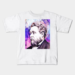 Charles Spurgeon Pink Colourful Portrait | Charles Spurgeon Artwork 9 Kids T-Shirt